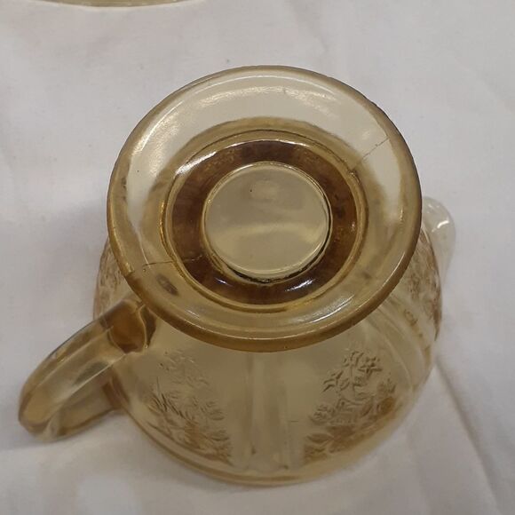3 pc. Federal Yellow Depression Glass Serving BowlsSharon Cabbage Rose & pitcher - Picture 9 of 11